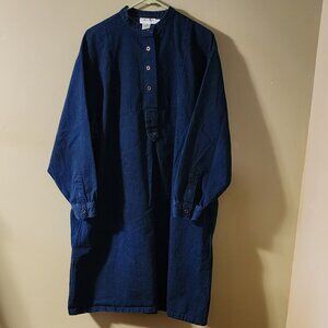 Vintage 1980s Calvin Klein Denim-Blue Dress Made in Japan